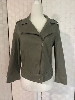 Utility Moto Jacket in Olive Green